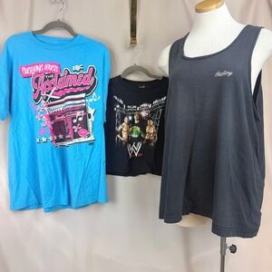 T-Shirt Lot‎ (3) Wrestling WWE Cena Streetwear AEW Rawlings Bundle Acclaimed